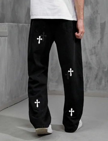 Jeans Shein MANFINITY, negru