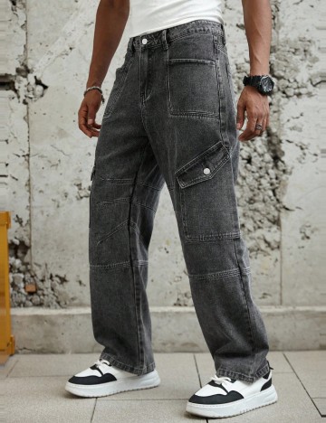 Jeans Shein MANFINITY, gri