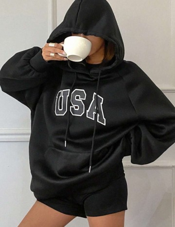 Hanorac Shein DAZY, negru