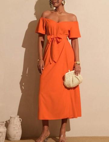 Rochie midi Shein, portocaliu