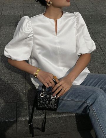 Cămașă cu mânecă scurtă Shein, bej