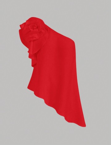 Cămașă cu mânecă scurtă Shein, roșu