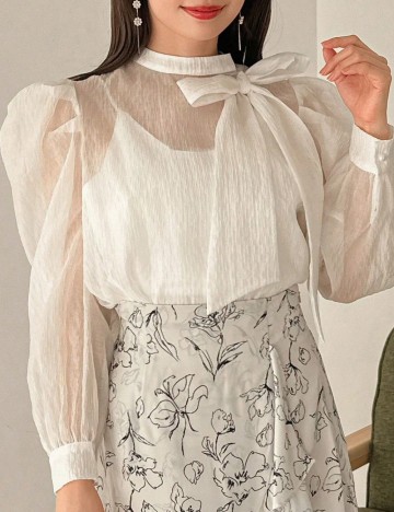 Cămașă Shein FRIFUL, alb