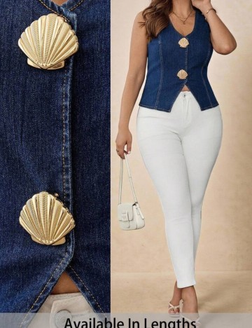 Vestă de blugi Shein Curve+, albastru