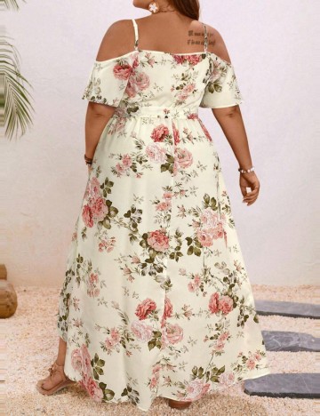 Rochie maxi Shein Curve+, mix culori