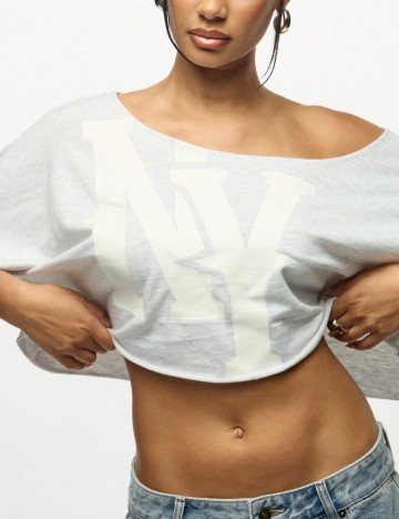 Tricou Shein Curve+, gri