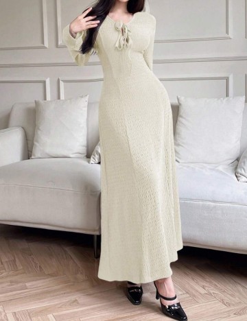 Rochie maxi Shein, crem