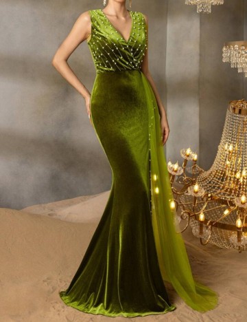 Rochie de ocazie Shein FAERIESTY, verde