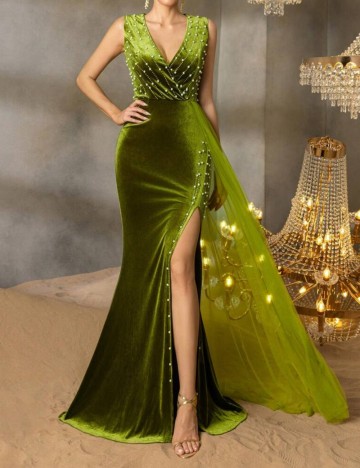 Rochie de ocazie Shein FAERIESTY, verde