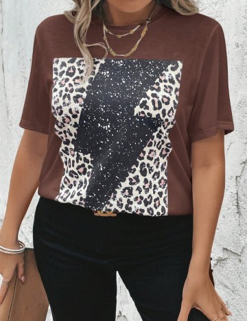 Tricou Shein Curve+, maro