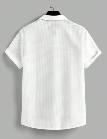 Cămașă cu mânecă scurtă Shein MANFINITY, alb