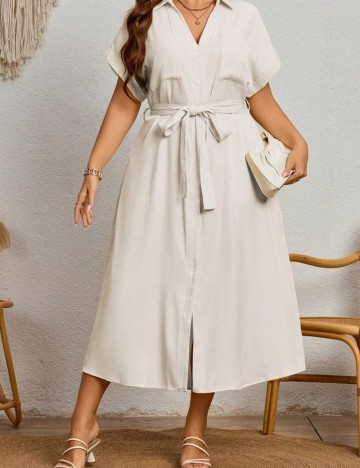 Rochie midi Shein Curve+, crem