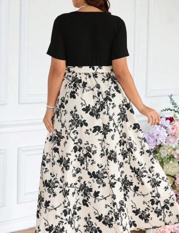 Rochie midi Shein Curve+, mix culori