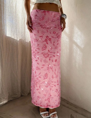 Fustă maxi Shein, roz