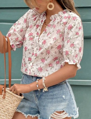 Cămașă cu mânecă scurtă Shein, mix culori