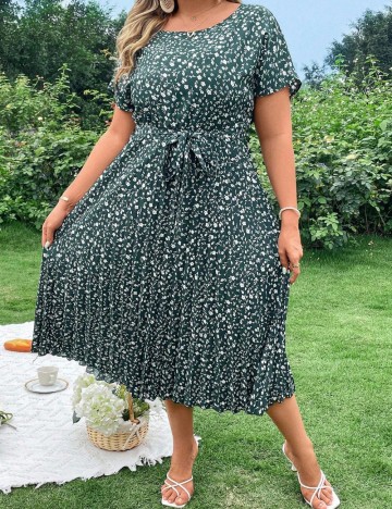 Rochie midi Shein Curve+, verde