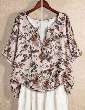 Cămașă cu mânecă scurtă Shein Curve+, mix culori