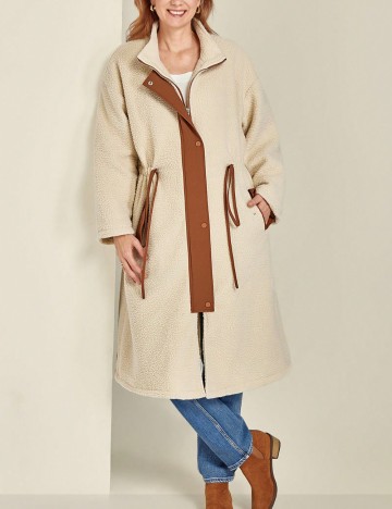 Jachetă Shein Curve+, crem