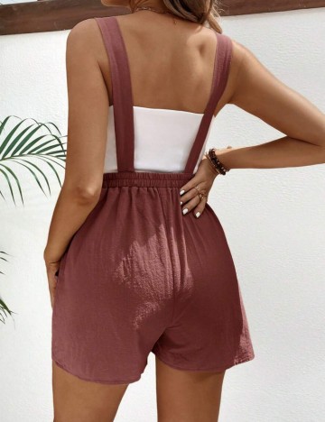 Salopetă scurtă Shein, roz prafuit