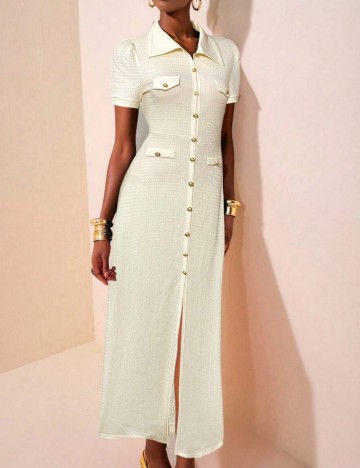 Rochie maxi Shein, crem