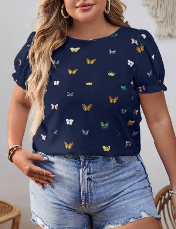 Cămașă cu mânecă scurtă Shein Curve+, mix culori