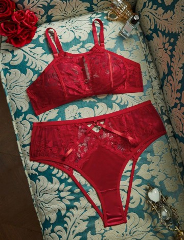 Set Lenjerie intimă Shein Curve+, roșu