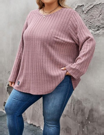 Bluză Shein Curve+, roz prafuit