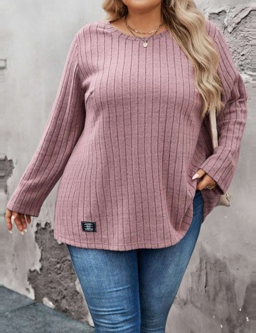 Bluză Shein Curve+, roz prafuit