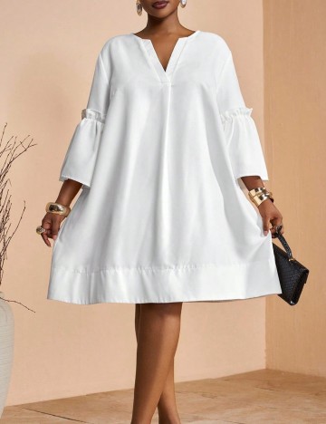 Rochie mini Shein Curve+, alb