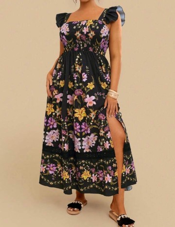 Rochie maxi Shein UNITHORSE, mix culori