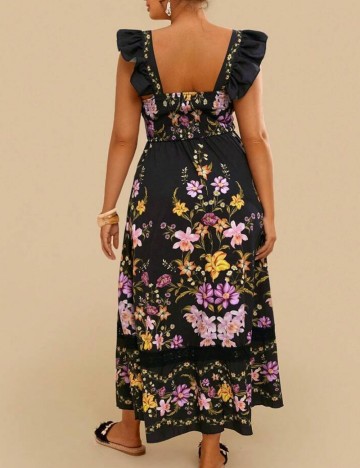 Rochie maxi Shein UNITHORSE, mix culori