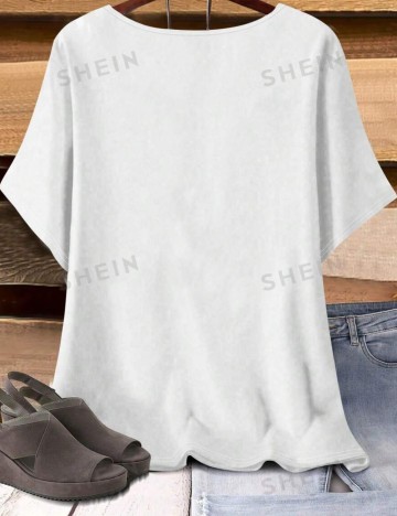 Tricou Shein Curve+, alb