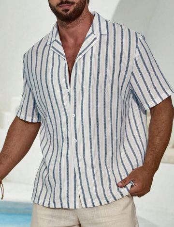 Cămașă cu mânecă scurtă Shein, alb