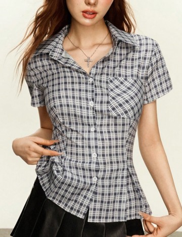 Cămașă cu mânecă scurtă Shein, mix culori