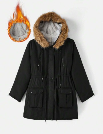 Geacă Shein Curve+, negru