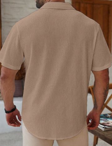 Cămașă cu mânecă scurtă Shein, bej