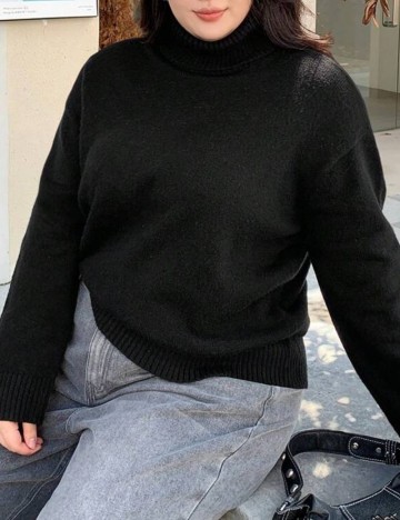 Pulover Shein Curve+ DAZY, negru