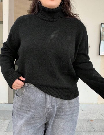 Pulover Shein Curve+ DAZY, negru