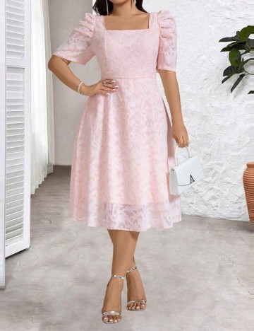 Rochie midi Shein Curve+, roz