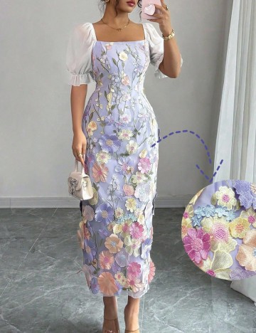 Rochie midi Shein, mix culori