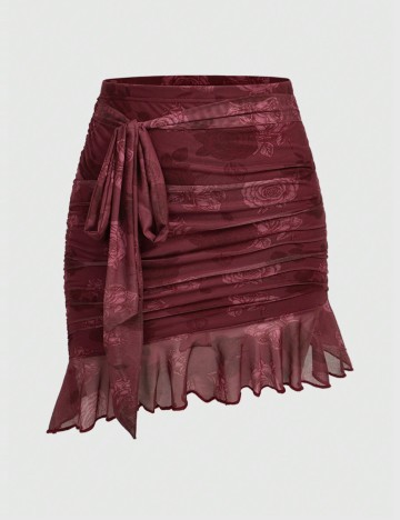 Fustă mini Shein Romwe, vișiniu