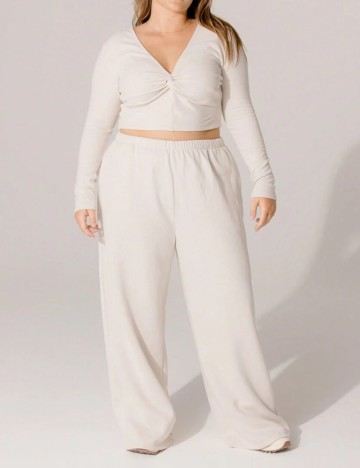 Pantaloni Shein Curve+, bej