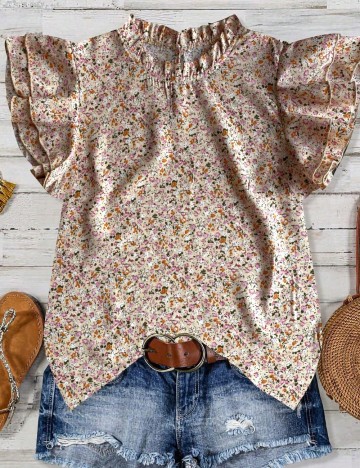 Cămașă cu mânecă scurtă Shein, roz