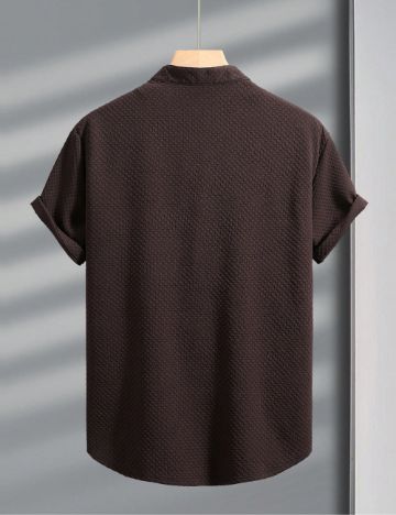 Cămașă cu mânecă scurtă Shein MANFINITY, maro