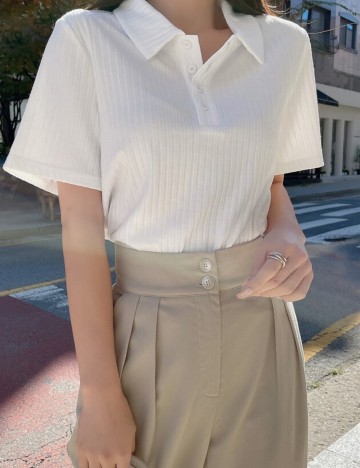 Tricou polo Shein, alb