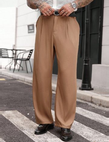 Pantaloni Shein MANFINITY, maro