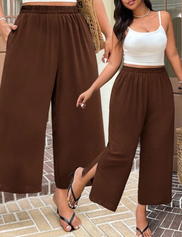 Pantaloni Shein Curve+, maro