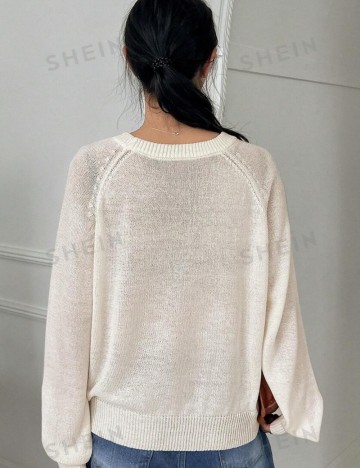 Pulover Shein DAZY, crem
