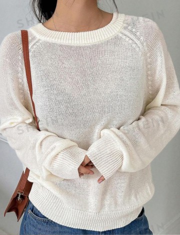 Pulover Shein DAZY, crem
