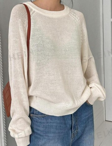 Pulover Shein DAZY, crem